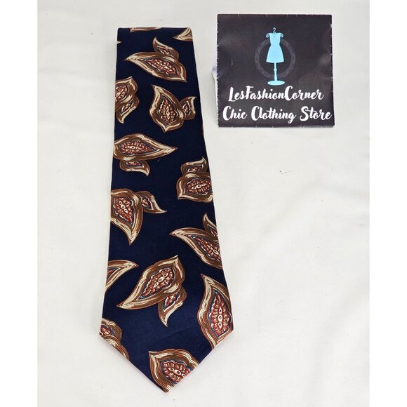 Christian Dior Monsieur Men's Silk Tie Blue /Brown Paisley Design Made Italy 246 - Picture 3 of 11